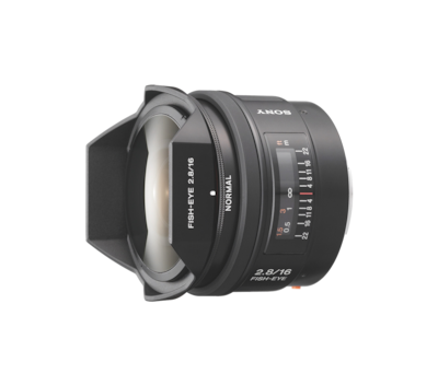 Lente fisheye com ângulo de visualização de 180° | SAL16F28 | Sony